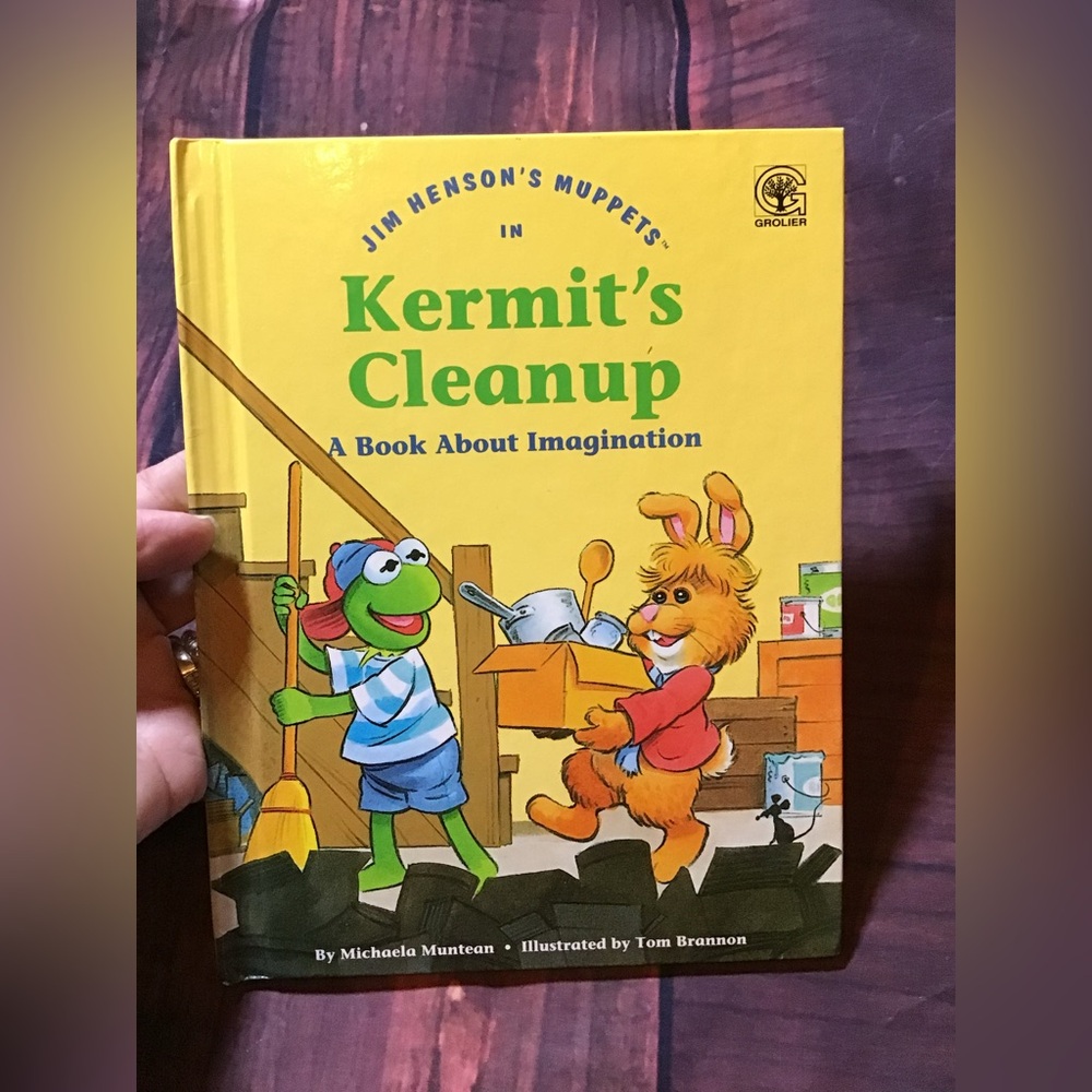 Vintage Jim henson’s muppets Kermit’s cleanup a book about imagination 1992